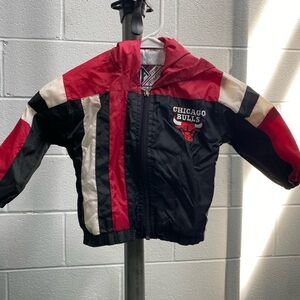 Vintage Kids Chicago Bulls Basketball Retro Windbreaker Jacket 90s